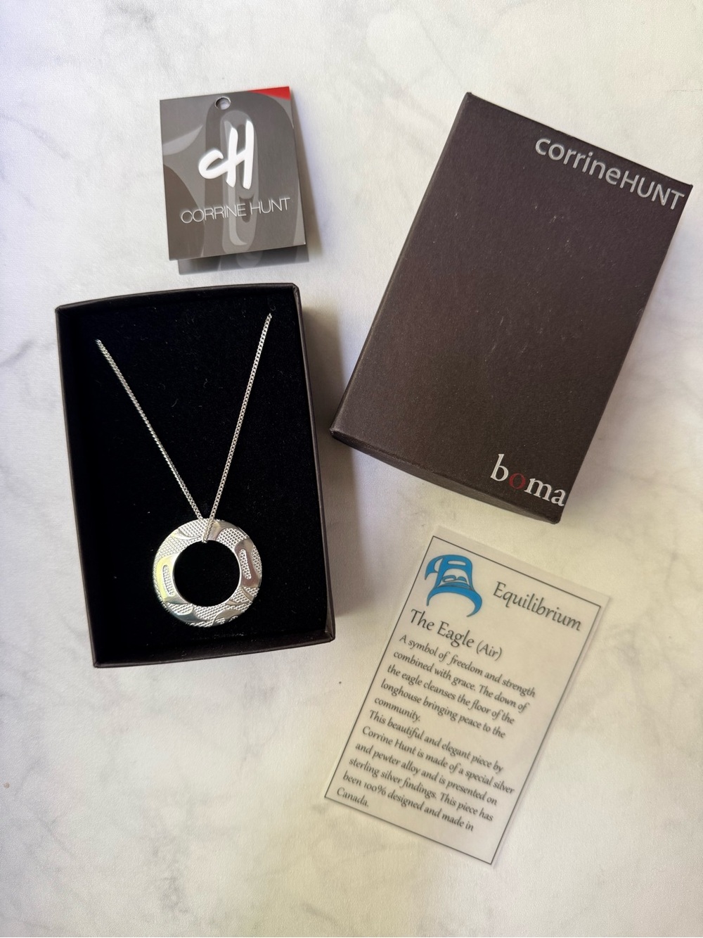 Corrine Hunt Silver Eagle Pendant Necklace